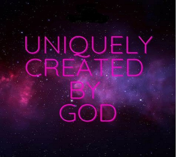 image text uniquely created by god
